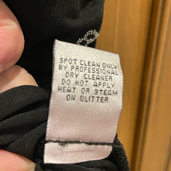 Cache BLACK beaded dress Stone Brooch Sweetheart Neckline Spaghetti Straps SZ 12 - Picture 14 of 14